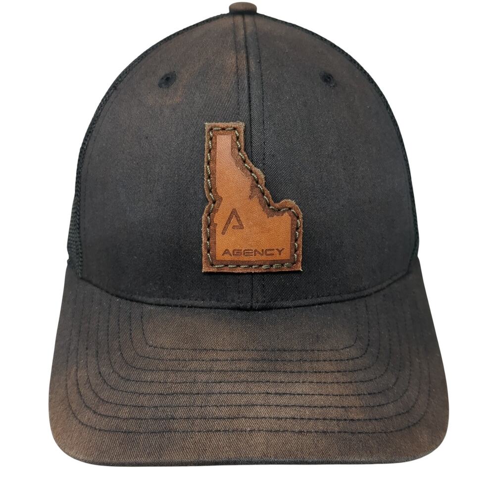 Agency Idaho Snapback Trucker Hat Black One Size Adjustable Mesh Back Richardson